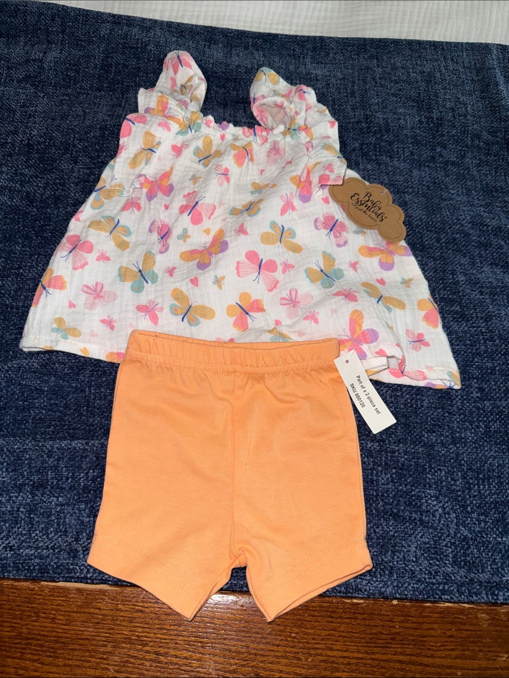 Butterfly Ruffle Tank with Peach Shorts